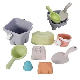 WOOPIE GREEN Zestaw do Piasku w Wiaderku Wieża 8 el. BIODEGRADOWALNY ORGANICZNY MATERIAŁ - Zabawki do piasku - miniaturka - grafika 1