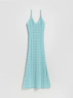 Sukienki - Reserved - Ażurowa sukienka - jasnoturkusowy - miniaturka - grafika 1