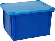 Pojemniki przemysłowe - Artech Pojemnik magazynowy z pokrywą, wym. 40 x 30, kolor, atest na kontakt z żywnością niebieski - miniaturka - grafika 1