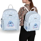 Plecaki - Disney Stitch Niebieski MŁODZIEŻOWY plecak damski, pojemny, plecak miejski 32x25x13cm - miniaturka - grafika 1