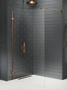 Miedziana ścianka prysznicowa 120 cm EXK-7139 Avexa Copper Brushed New Trendy - Ścianki i drzwi prysznicowe - miniaturka - grafika 1