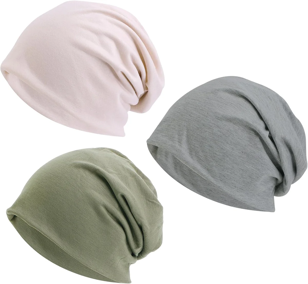 CZAPKA 3-PAK BEANIE LEKKA LETNIA NAKRYCIE GŁOWY MIĘKKA ROZCIĄGLIWA