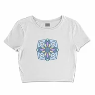 Koszulki i topy damskie - Bona Basics, Damski T-shirt basic, z nadrukiem cyfrowym, 100 bawełny, biały, swobodny, damski top, rozmiar: L, biały, L Krótki - miniaturka - grafika 1
