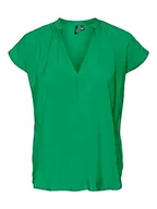 Koszulki i topy damskie - VERO MODA Damski top Vmqueeny V-Neck C/S WVN Ga Top, jasnozielony, M - miniaturka - grafika 1