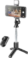 Selfie stick - Cellularline Sparkle Selfie Stick Bluetooth LED czarny 10 m - miniaturka - grafika 1