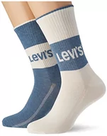 Skarpetki męskie - Levi's Krótkie skarpety z bawełny organicznej (2 sztuki), Niebieski Combo, 41.5-43.5 EU - miniaturka - grafika 1