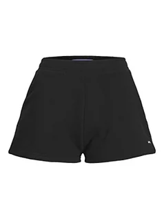 Spodenki damskie - JACK & JONES Damskie szorty JXABBIE HW RLX Every Brush SN Shorts, czarne/nadruk: BRIGHTWHITE JJXX, logo S - grafika 1