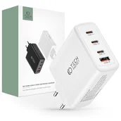 Ładowarki do telefonów - Ładowarka sieciowa Tech-protect nc100w-gan 4-port network charger PD100w/QC3.0 white - miniaturka - grafika 1