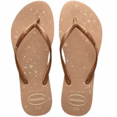 Klapki i japonki damskie - Havaianas Dziecięce Japonki Złote Wsuwane 23-24 Ż7R - miniaturka - grafika 1