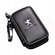 Etui na klucze - SKÓRZANE ETUI na klucze PEUGEOT logo KLUCZYK samochodowy ELEGANCKI brelok - miniaturka - grafika 1