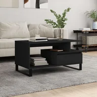 Ławy i stoliki kawowe - vidaXL Stolik kawowy czarny 90x49x45 cm materiał drewnopochodny - miniaturka - grafika 1