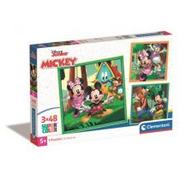 Puzzle - Puzzle 3x48 el. Super Kolor Mickey/Minnie Clementoni - miniaturka - grafika 1