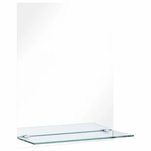 Lustro ścienne z półką 50x70 cm hartowane szkło kod: V-249440 - Lustra - miniaturka - grafika 1