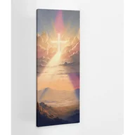 Ikony i obrazy sakralne - Krzyż Światłość zbawienia - obraz polycanvas, 50x125 - miniaturka - grafika 1