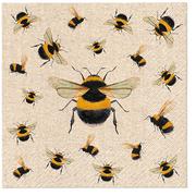 Folia, papier śniadaniowy, serwetki - Serwetki We Care Taniec pszczół 33x33cm 20szt - PAW - miniaturka - grafika 1