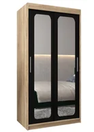 Szafy - Szafa przesuwna Garderoba PROMO T3 100 gł. 62 sonoma/czarny - miniaturka - grafika 1