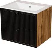 Szafki łazienkowe - Szafka łazienkowa z umywalką kolor czarny mat wisząca 60 cm Argento Gante - miniaturka - grafika 1