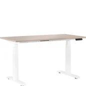 Biurka - Biurko Regulowane Elektrycznie Fighter Single Desk Biały / Beż Unique - miniaturka - grafika 1