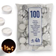 Świece - TEALIGHTS PODGRZEWACZE ŚWIECZKI BIAŁE 100 SZTUK TEALIGHTY ZESTAW - miniaturka - grafika 1
