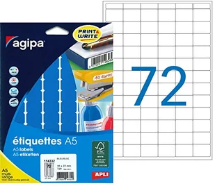 Etui A5 720 niebieskie etykiety 16x22 Agipa - Etykiety do drukarek - miniaturka - grafika 1