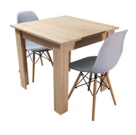 Stoły z krzesłami - Zestaw stół Modern 80 sonoma i 2 krzesła Milano szare - miniaturka - grafika 1