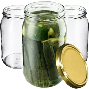 Słoiki Niva 760ml 8 szt. 82mm + wieczka złote - Pojemniki kuchenne - miniaturka - grafika 1