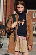 Swetry dla dziewczynek - Polo Ralph Lauren sweter bawełniany dziecięcy kolor granatowy ciepły - miniaturka - grafika 1