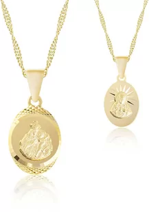 Medalik Szkaplerzny srebrny pozłacany - Biżuteria religijna - miniaturka - grafika 1