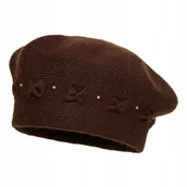 Czapki damskie - Beret damski AMIRA Brąz - miniaturka - grafika 1