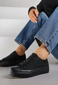 Trampki damskie - Czarne Trampki Vices na Platformie z Niską Cholewką Tiloria - Renee - miniaturka - grafika 1