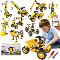 Klocki - DUŻY ZESTAW KONSTRUKCYJNY DLA DZIECI KLOCKI + NARZĘDZIA BUDUJ AUTA, DŹWIGI, WYŚCIGÓWKI PREZENT NA URODZINY ŚWIĘTA + EBOOK - miniaturka - grafika 1