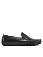 Mokasyny męskie - Tommy Hilfiger Mokasyny Corpoarte Hilfiger Lth Driver FM0FM04810 Czarny - miniaturka - grafika 1