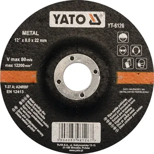 Yato Tarcza do szlifowania metalu 125x8,0x22 mm 10szt YT-6126 - Tarcze do pił - miniaturka - grafika 2
