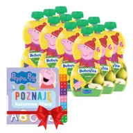 Desery dla dzieci - BoboVita Świnka Peppa Mus gruszka po 6 miesiącu + Książeczka GRATIS Zestaw 12 x 100 g - miniaturka - grafika 1