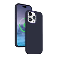 Etui i futerały do telefonów - Crong Color Cover LUX Magnetic - Etui iPhone 15 Pro Max MagSafe (granatowy) - miniaturka - grafika 1