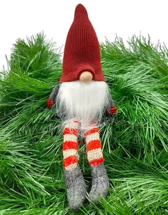 Skrzat Krasnal Gnom Świąteczny Siedzący Z Brodą 25Cm - Ozdoby bożonarodzeniowe - miniaturka - grafika 1