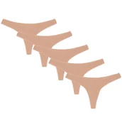 Komplety bielizny - 5X Beżowe, Bawełniane Stringi, Certyfikat Oeko-Tex Xl - miniaturka - grafika 1