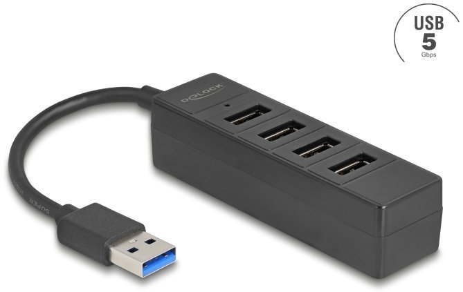 HUB USB Delock USB Hub 4 Port USB 5 Gbps z 4 x gniazdem USB Typ-A czarny 64350