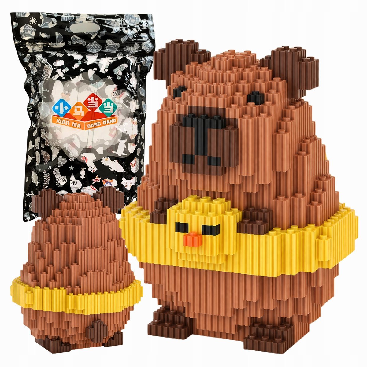 Klocki Kapibara Z Kaczką Kółko Konstrukcyjne 1226el 3D Figurka DIY
