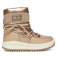Buty dla dziewczynek - Śniegowce Tommy Hilfiger Snow Boot T3A5-34052-1474 D Beżowy - miniaturka - grafika 1
