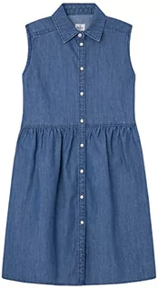 Sukienki - Pepe Jeans Dziewczęca sukienka Lori, niebieski (denim), 4 Lata - grafika 1