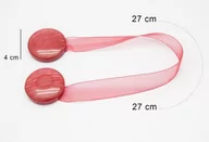 Akcesoria do wystroju okien - Upinacz dekoracyjny z magnesem koło czerwony x2 - miniaturka - grafika 1