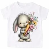 Koszulki dla dziewczynek - Koszulka z zajączkiem królikiem dla dziecka - wzór królicek99-1 - miniaturka - grafika 1