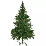 Choinki - vidaXL Choinka 180cm z szyszkami i biaymi kocwkami - miniaturka - grafika 1