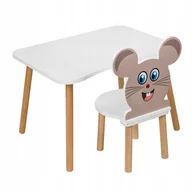 Zestawy mebli dla dzieci - STOLIK DLA DZIECI 52X70 KRZESEŁKO MIKI NADRUK - miniaturka - grafika 1