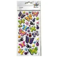 Zabawki kreatywne - Naklejki wypukłe motyle biedronki mix 37szt Nowa - miniaturka - grafika 1