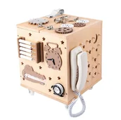 Zabawki sensoryczne - Drewniana kostka edukacyjna sensoryczna dla dzieci - miniaturka - grafika 1