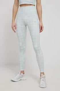 Legginsy - Guess legginsy damskie kolor zielony wzorzyste - grafika 1