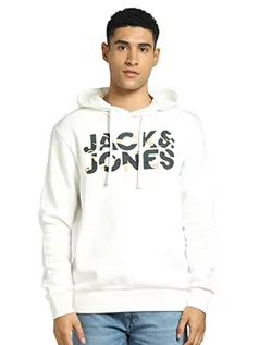 Bluzy męskie - Jack&Jones męska bluza dresowa Jjramp, Cloud Dancer/Print: soldier Logo, XL - grafika 1