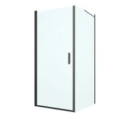 Kabiny prysznicowe - Oltens Rinnan kabina prysznicowa 90x100 cm prostokątna drzwi ze ścianką czarny mat/szkło przezroczyste 20217300 - miniaturka - grafika 1